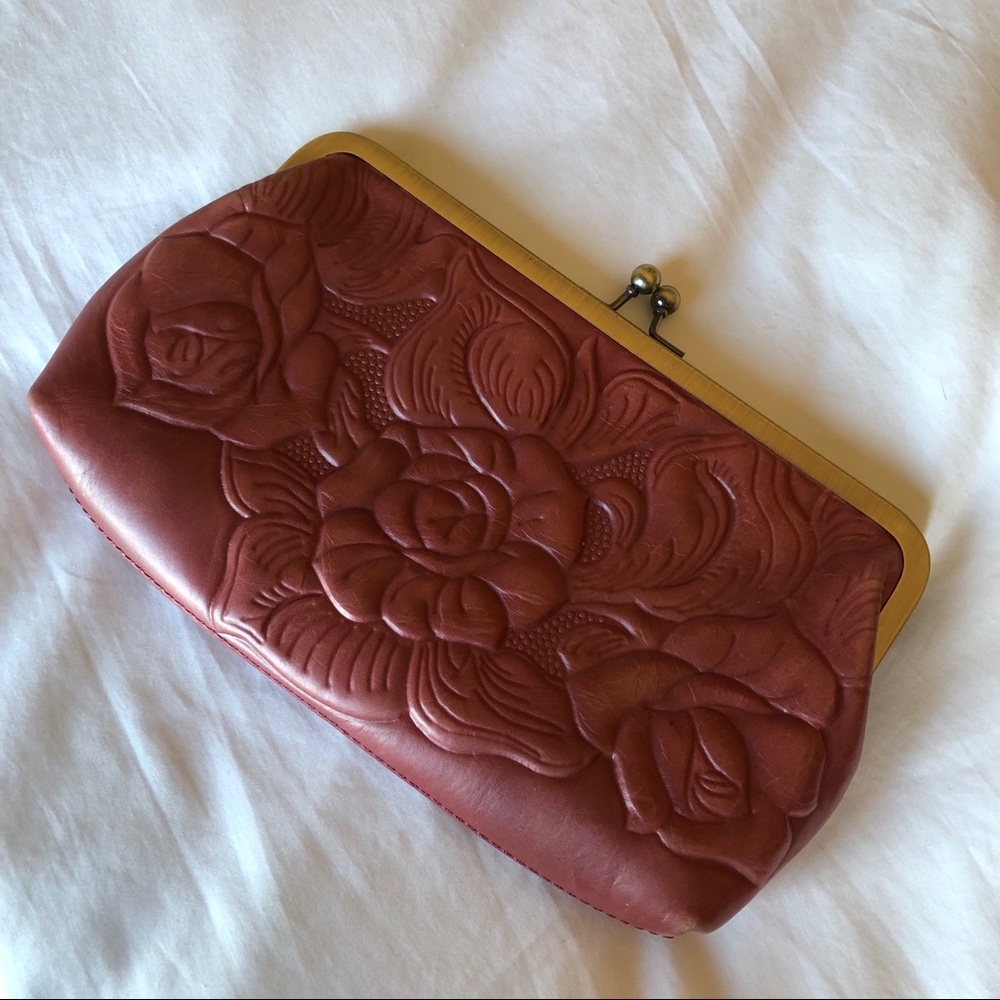 Patricia Nash dusty red clutch
